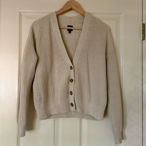 GAP - Cream Knit Button-Up Sweater - Size Medium